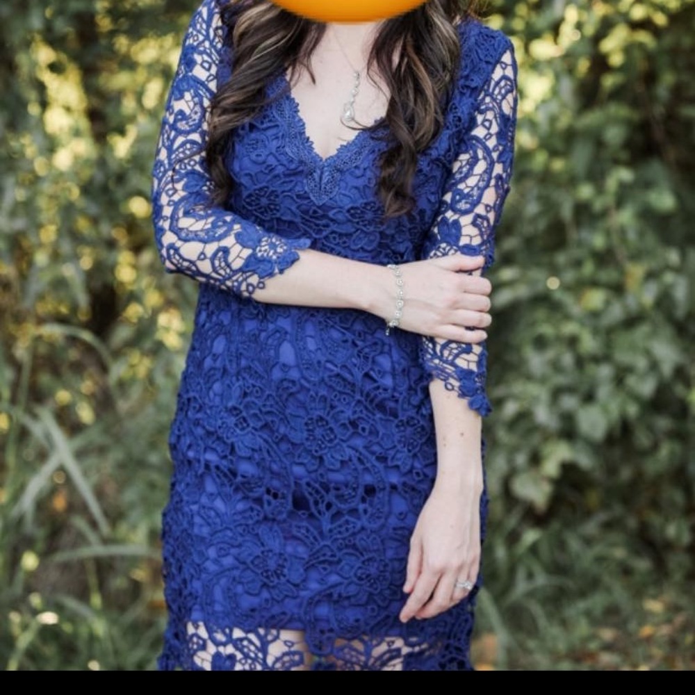 Navy Crochet Dress from Saved By The Dress